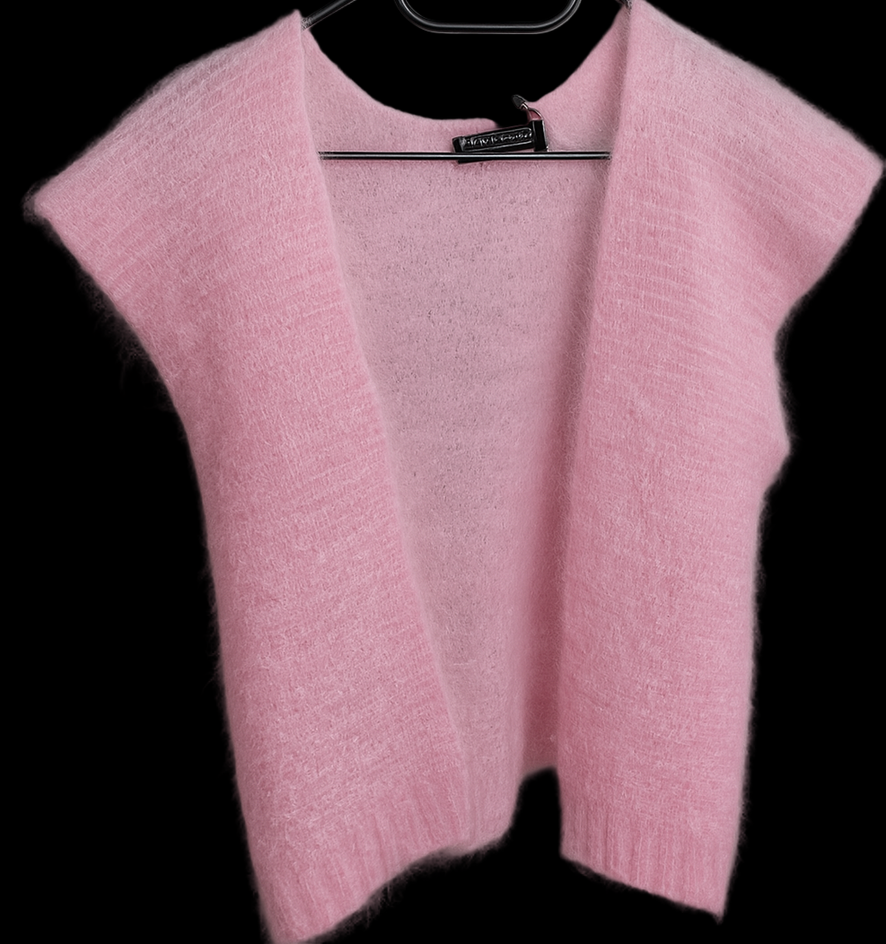 Gilet ouvert sans manches Mohair