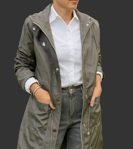Imperméable Kaki à capuche