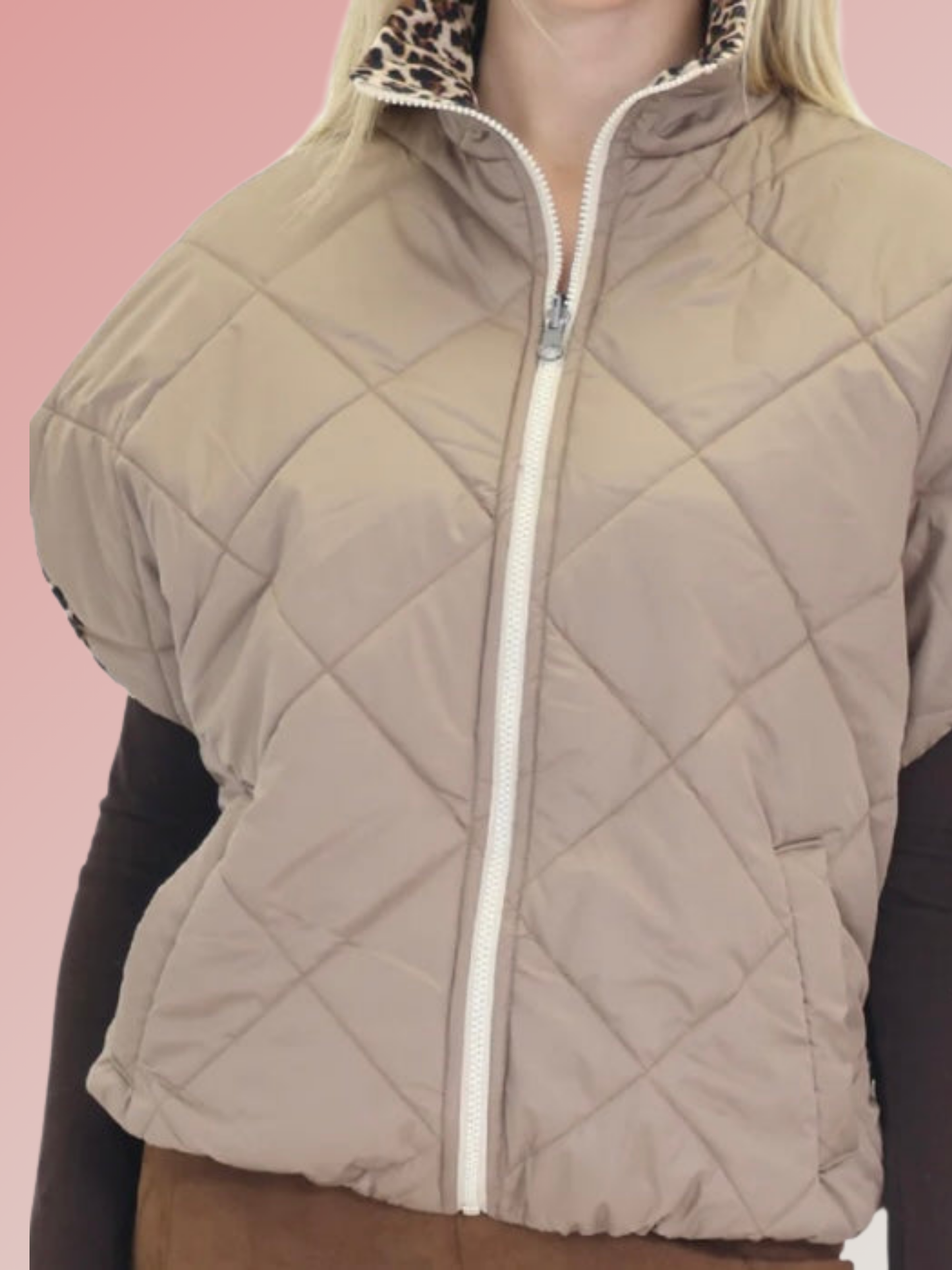 Blouson oversize sans manches réversible