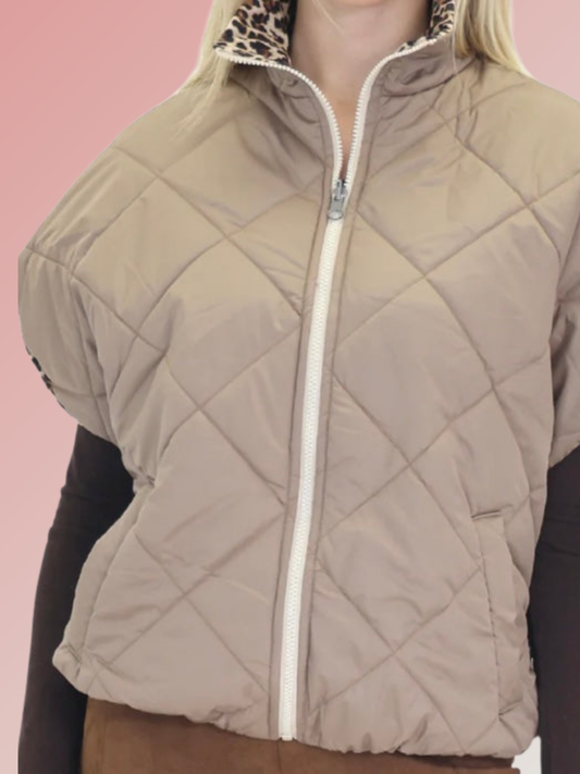 Blouson oversize sans manches réversible