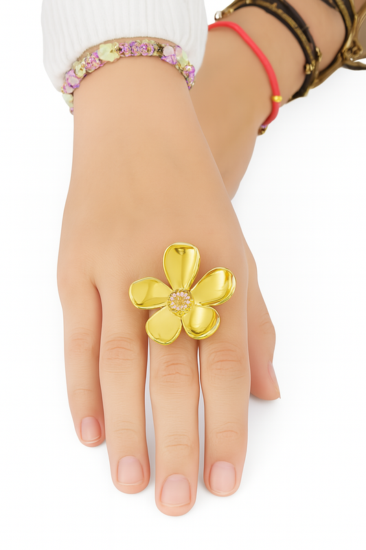 Bague fleur Ibiscus xxl