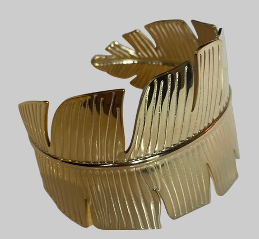 Manchette plume doré