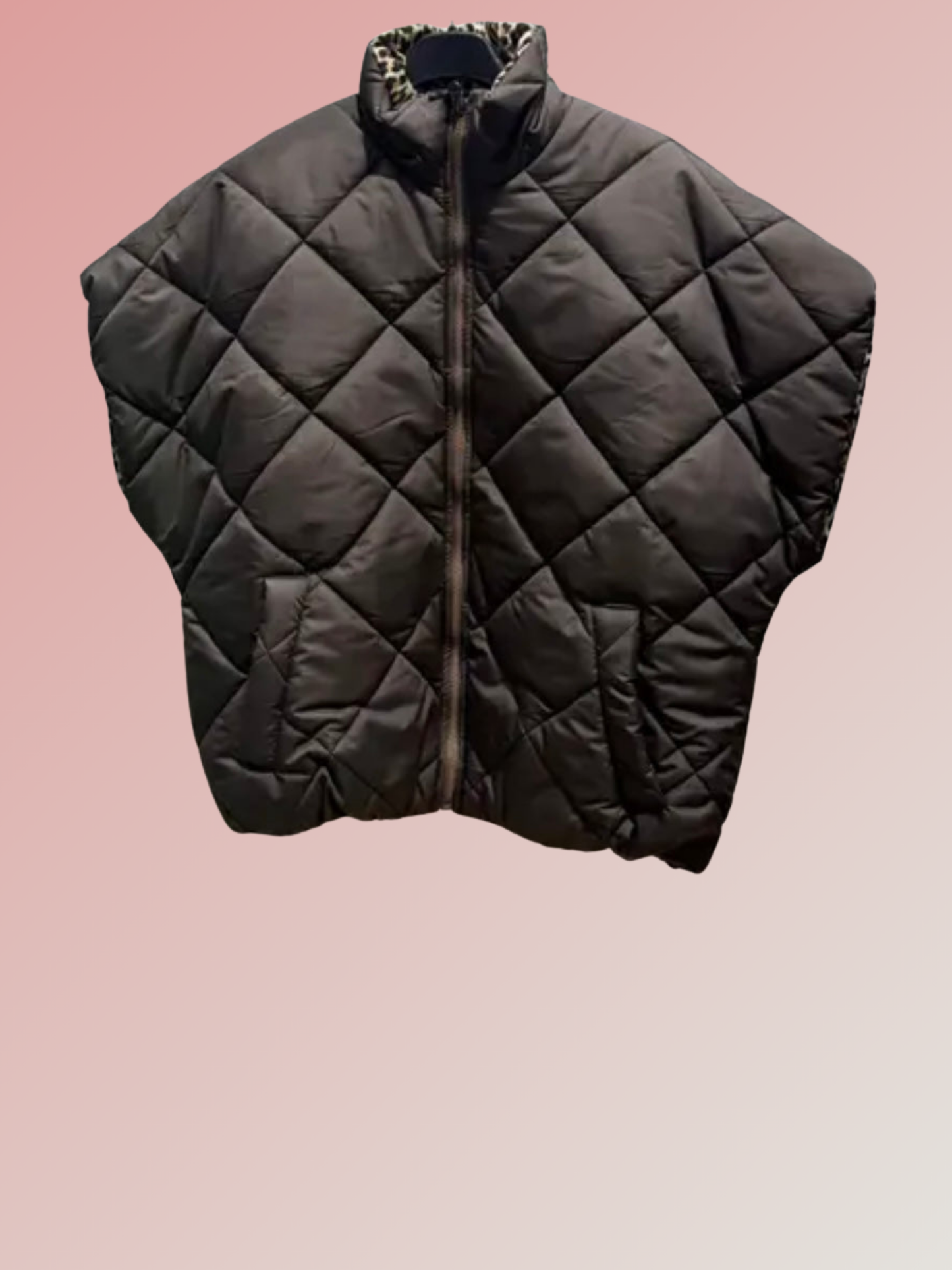 Blouson oversize sans manches réversible