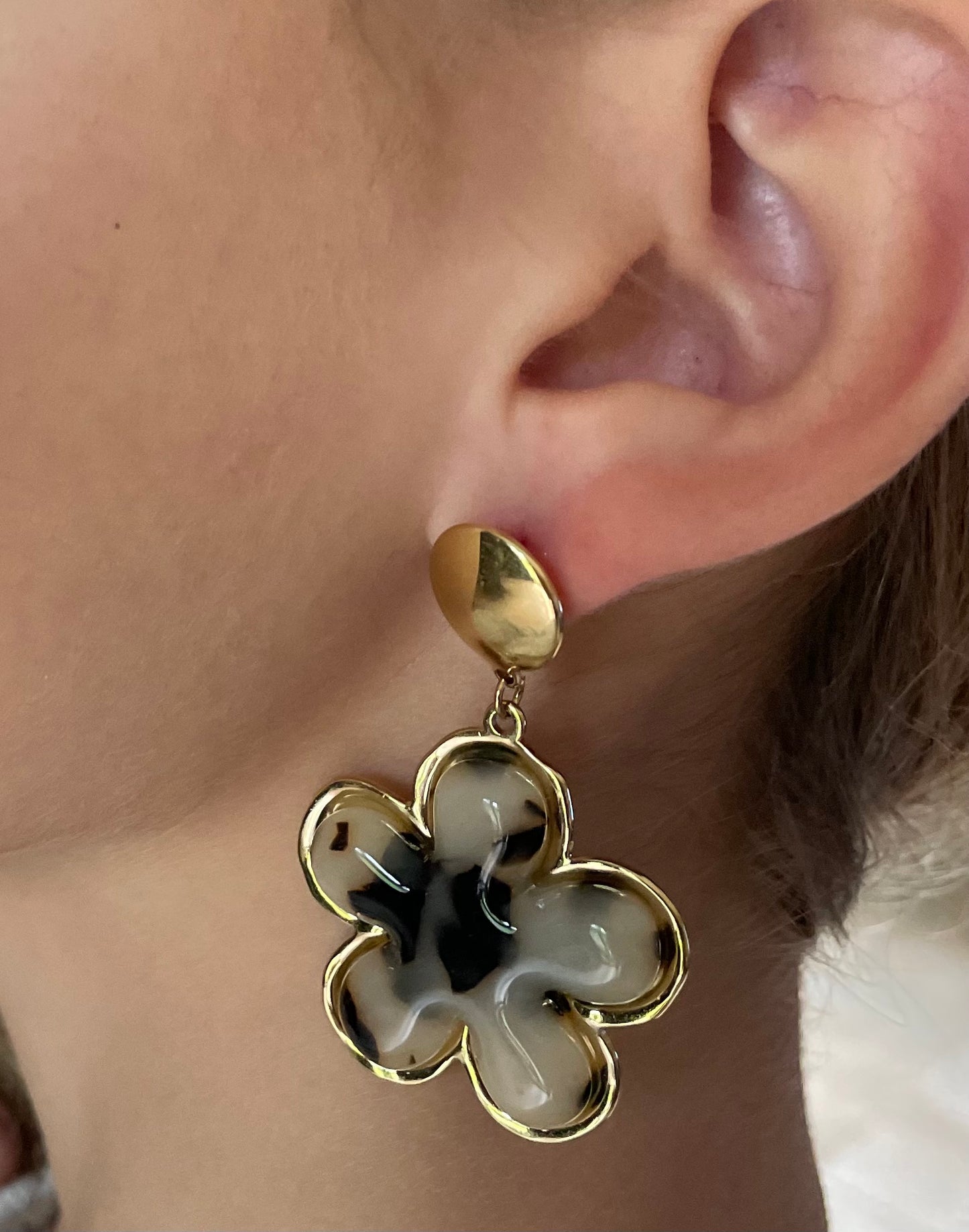 Boucles d’oreilles fleur léopard