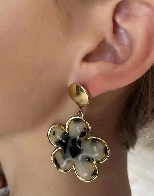 Boucles d’oreilles fleur léopard