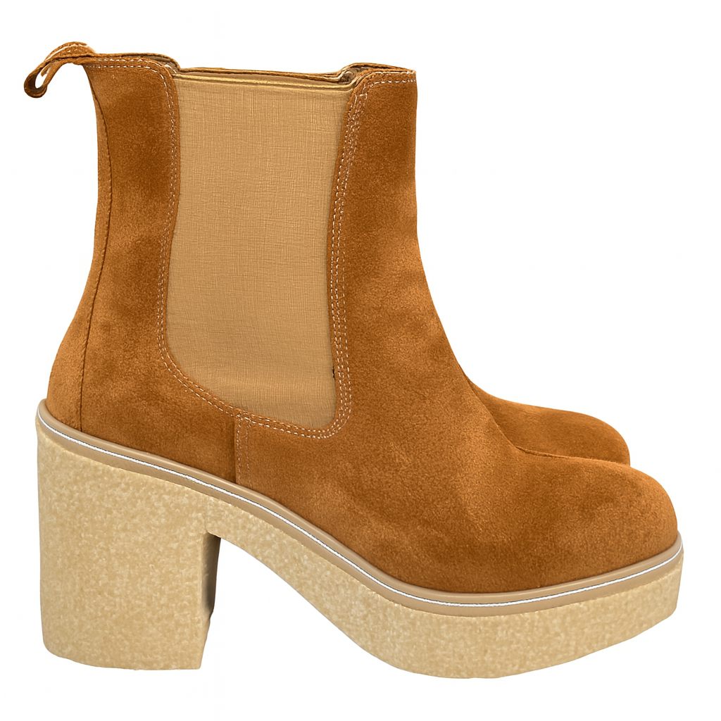 Bottines cuir en daim Marron clair