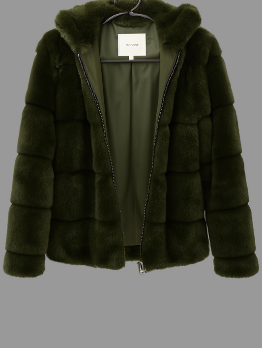 Veste fausse fourrure mi-long à poils