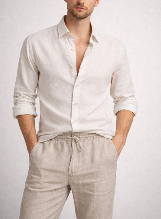 Chemise lin coton homme