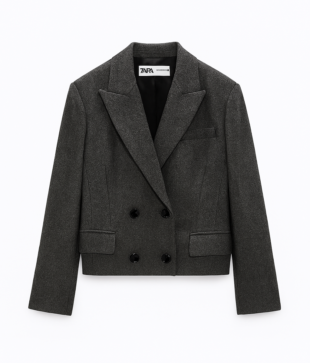 Veste tailleur courte grise