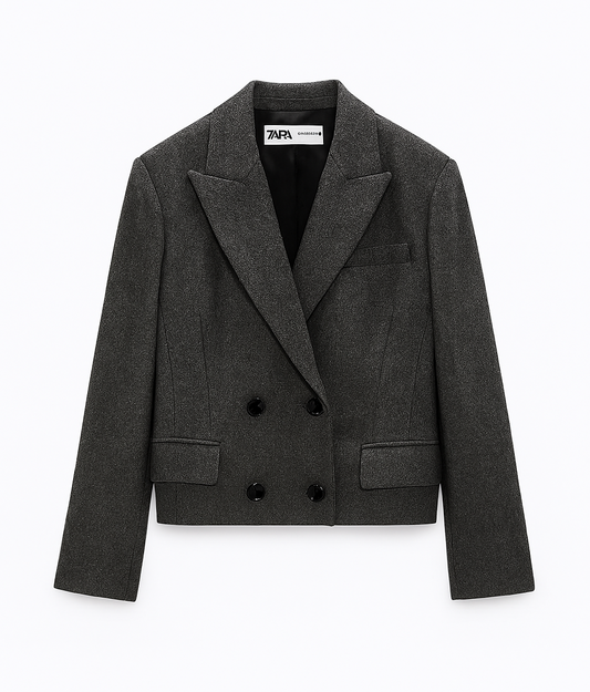 Veste tailleur courte grise