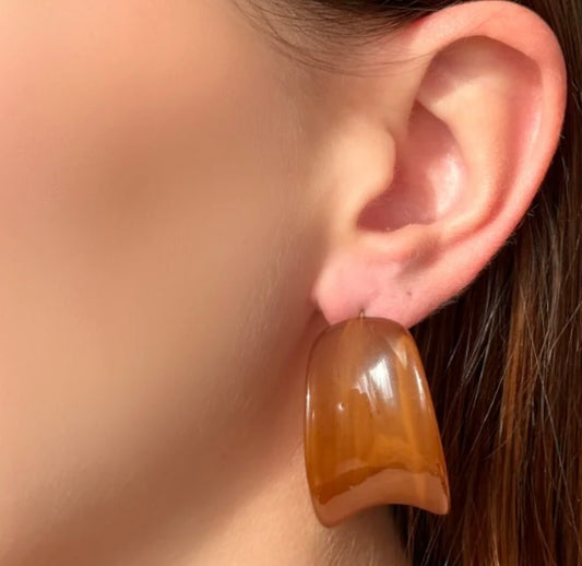 Boucles d’oreilles marron châtaigne