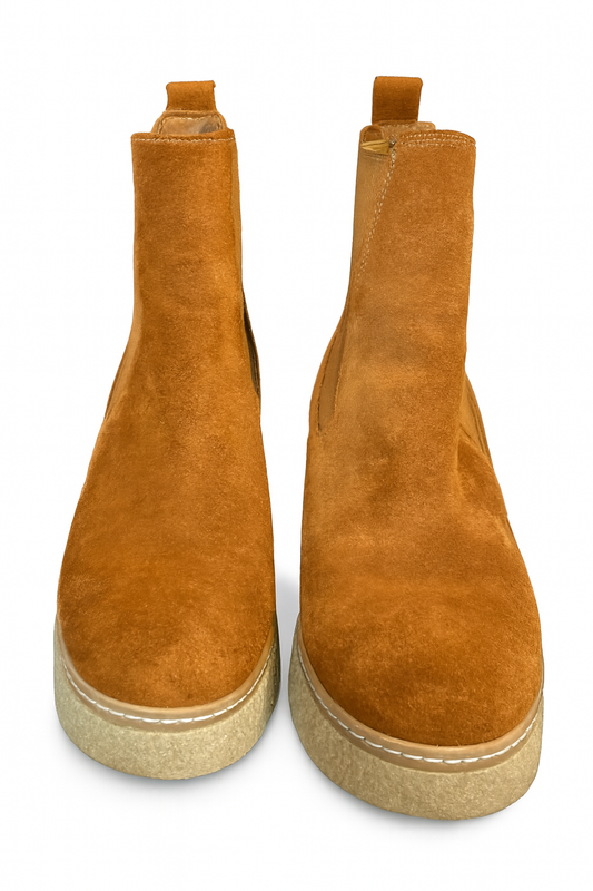 Bottines cuir en daim Marron clair