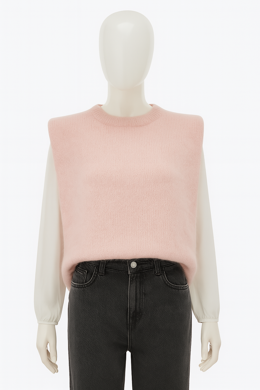 Pull chic sans manches col rond