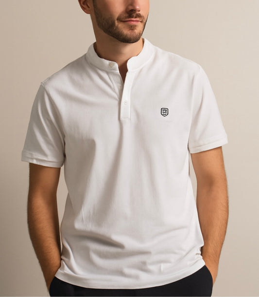 Polo blanc homme