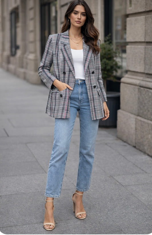 Veste  à carreaux  navy vintage de weinberg
